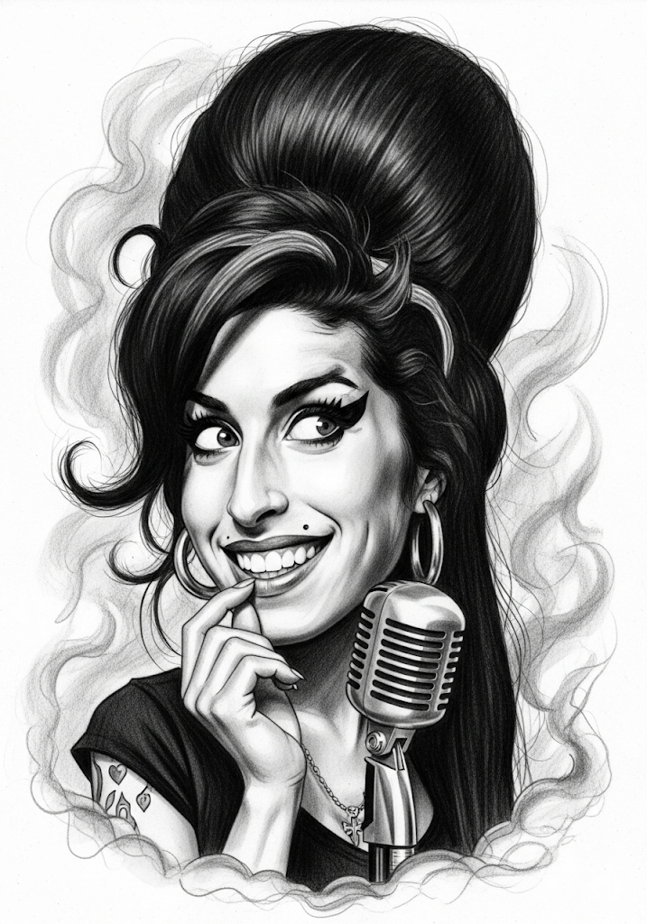 Caricatura Amy Winehouse em Grafite