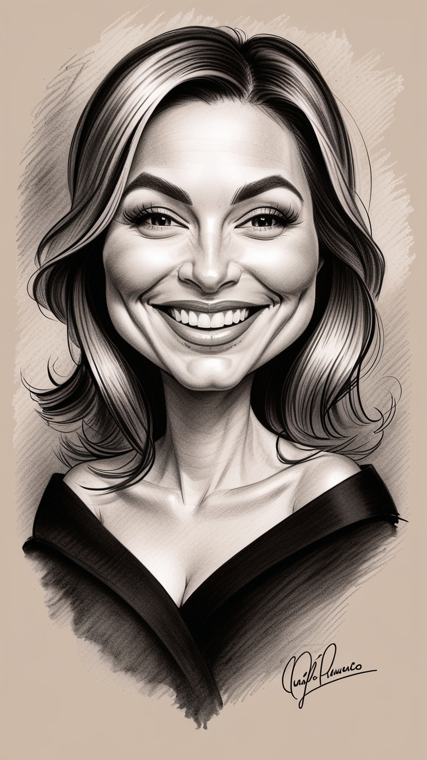 caricatura com lápis carvão